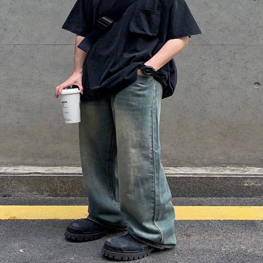 Washed Vintage Jeans For Men And Women