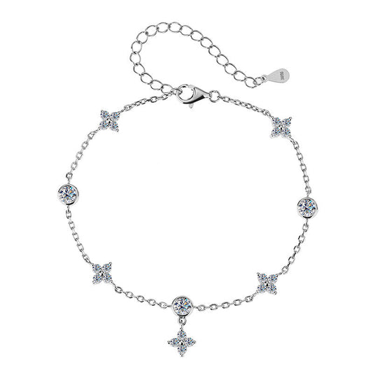 S925 Silver-plated Platinum Moissanite Bracelet
