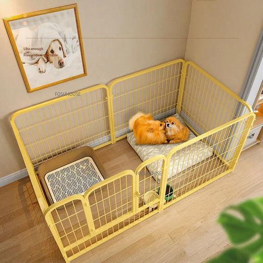 Modern Simple Wrought Iron Pet Fence Dog Cage Small And Medium Size Dog Teddy Corgi Isolation Door Indoor Guardrail Fence Kennel