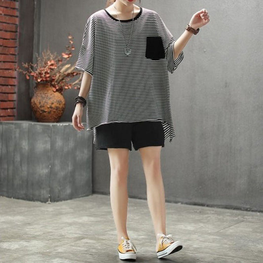 Korean Style Loose Plus Size Shorts Casual Suit Summer Women