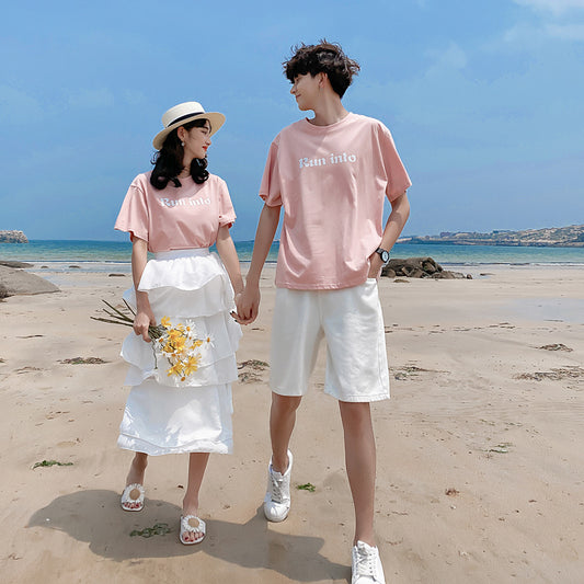 Couples summer short sleeve suit