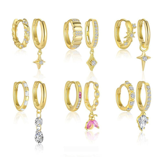 S925 Sterling Silver Light Luxury Rhinestone Earrings