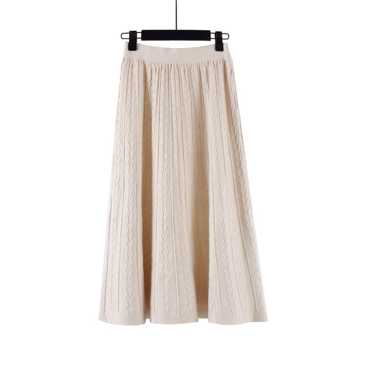 Long skirt knitted sweater dress