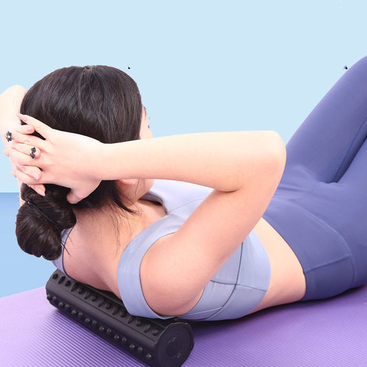 New Usb Vibrating Electric Yoga Column 5-Speed Solid Foam Shaft Massage Stick Massager Rolling Shaft Pu Material