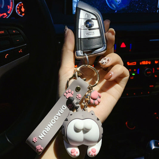 Fashion Corgi Ass Keychain Creative Net Red Cat Ass Key Chain Car Bag Ornament Personality