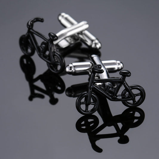 Fashion environmental protection paint cycling cufflinks black bicycle cufflinks cufflinks