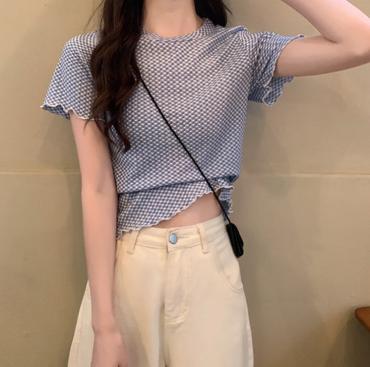 Large Size New Fat Mm Western Style Age-Reducing Tops Wild Loose Design Niche Short-Sleeved T-Shirt Women