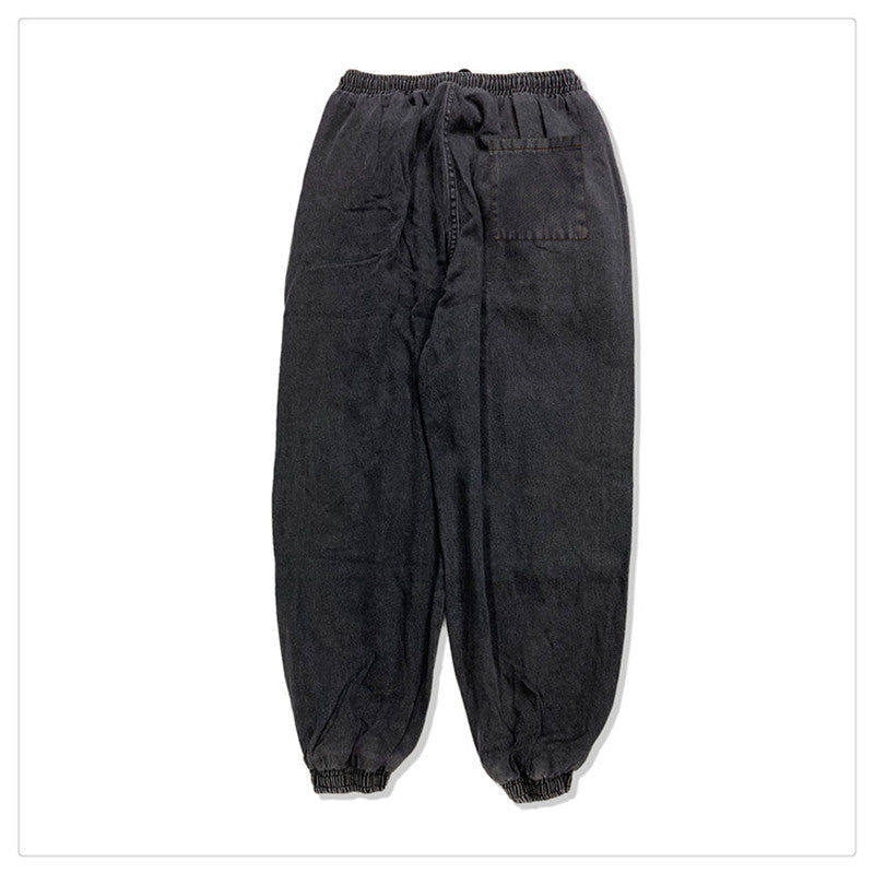 Jeans Men And Women Elastic Waist Loose Large Size Wide Leg Pants