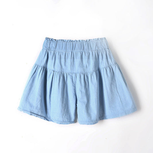 Denim Shorts Western Style Big Children's Solid Color