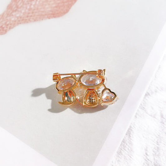 New Product Cute Cartoon Women'S Elegant Kitty Couple Brooch For Men And Women