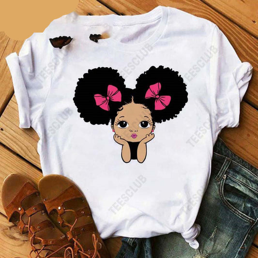 Black African Curly Girl T-Shirt