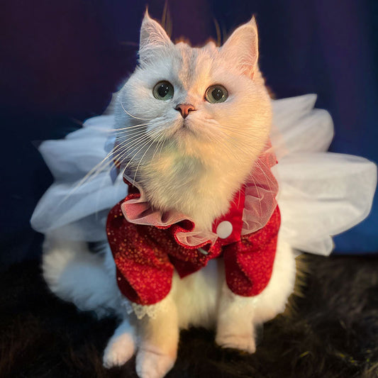 Cat Clothes Pet Dress Wedding Dress Teddy Female Tutu Spring Dress