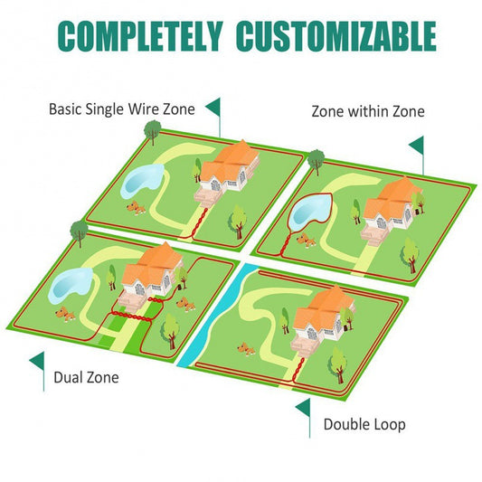 Pet Electronic Fence Training Dog Barking Stopper adjustable range radius from 0 up to 492 ft