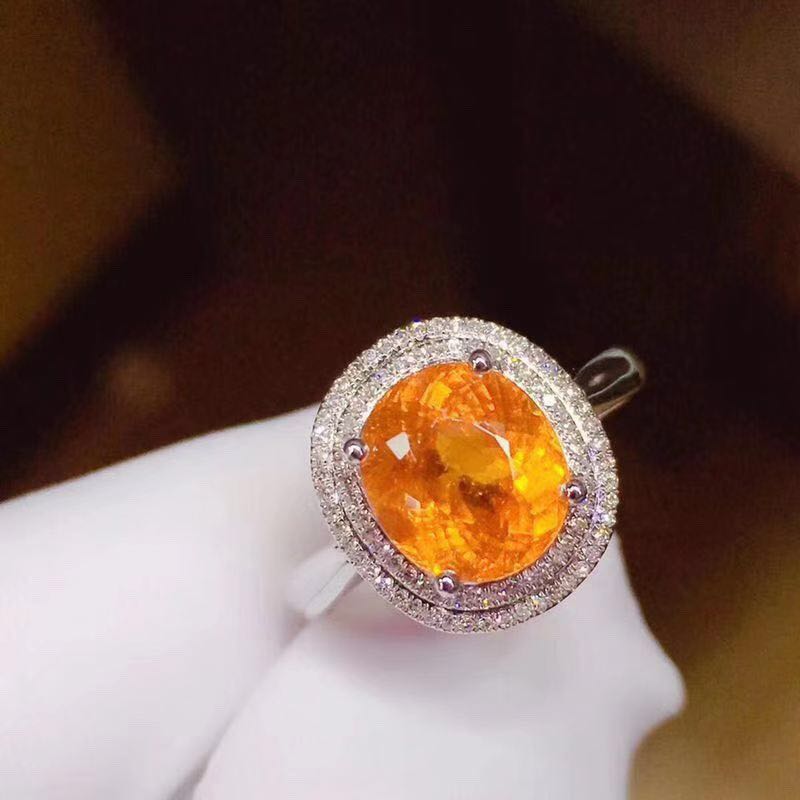 Garnet Ring Is Of Good Quality, Full Of Fire, No Cracks, 925 Silver Fine Inlaid