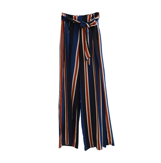 Women's pants fashion striped sexy split wide-leg pants casual pants women