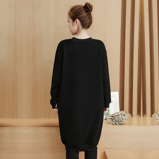 Plus size fashion printing plus velvet base shirt