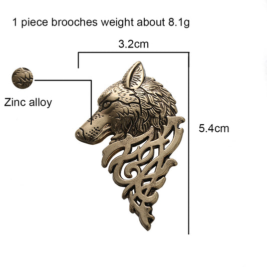 1 Pc Charming Vintage Men Punk Wolf Badge Brooch Lapel Pin Shirt Suit Collar Jewelry Gift For Men Summer Wear Nice Gift