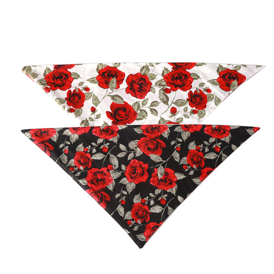 Red rose flower cotton saliva towel