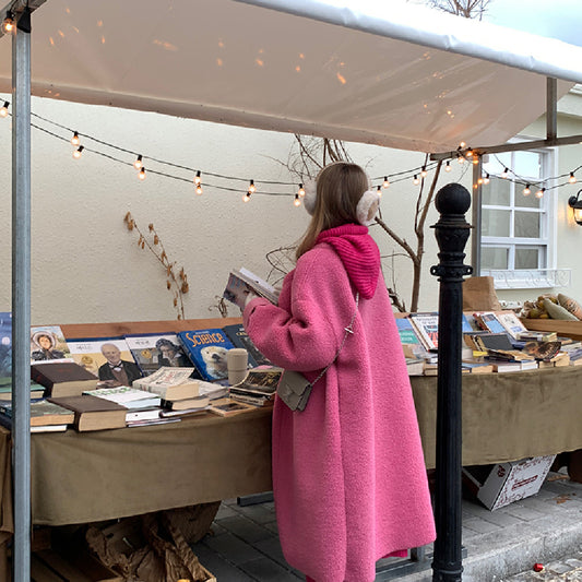 Lamb Hair Grain Wool Coat Women