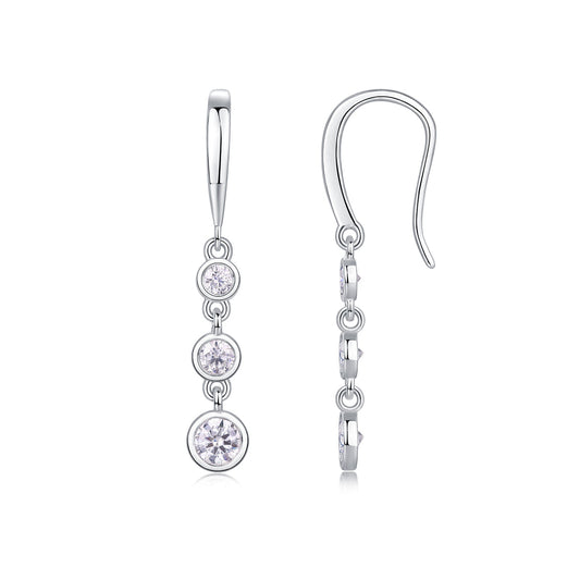 Starlight - Earrings Set With Top-quality Moissanite S925 Silver And Platinum-plated Stud Earrings Are Fashionable And Trendy Accessories That Can Be Tested With A Diamond Pen