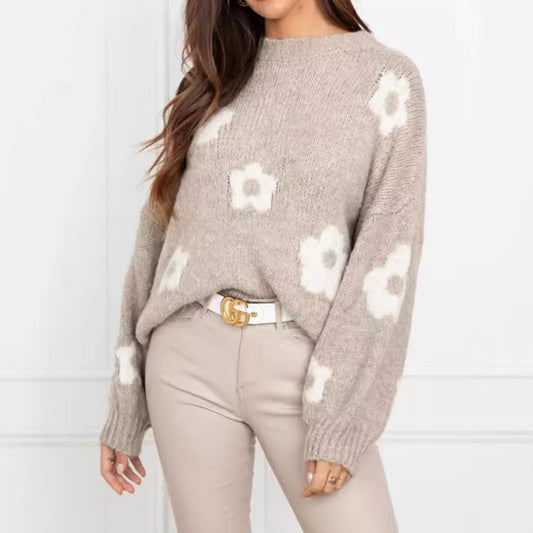 Autumn And Winter Women's Sweaters, Women's Floral Personalized Plus-size Trendy Sweaters