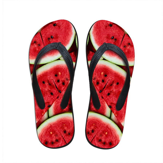 Men Women Customized Picture Summer Fruit Colorful Beach Flip-flops