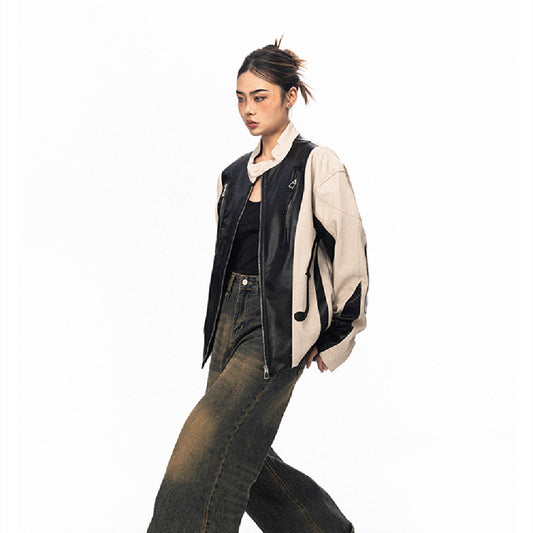 Heavy Industry Biker's Leather Jacket Men And Women