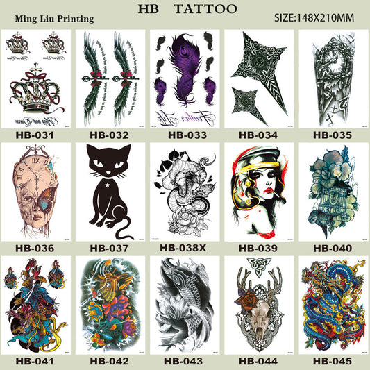 Waterproof tattoo stickers