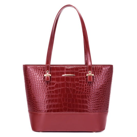 Women's Fashion Crocodile Pattern Mother And Child Bag Three Sets