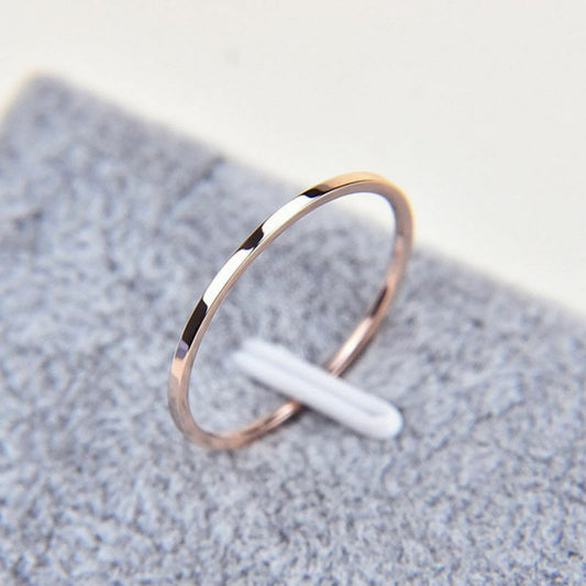 Stylish Glossy Fine Circle Couple Simple Simple Bracelet Ring