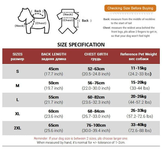 Winter Warm Thicken Waterproof Warm Dog Clothes For Small Medium Large Dogs Pet Dog Coat Greyhound Doberman Labrador Outfits