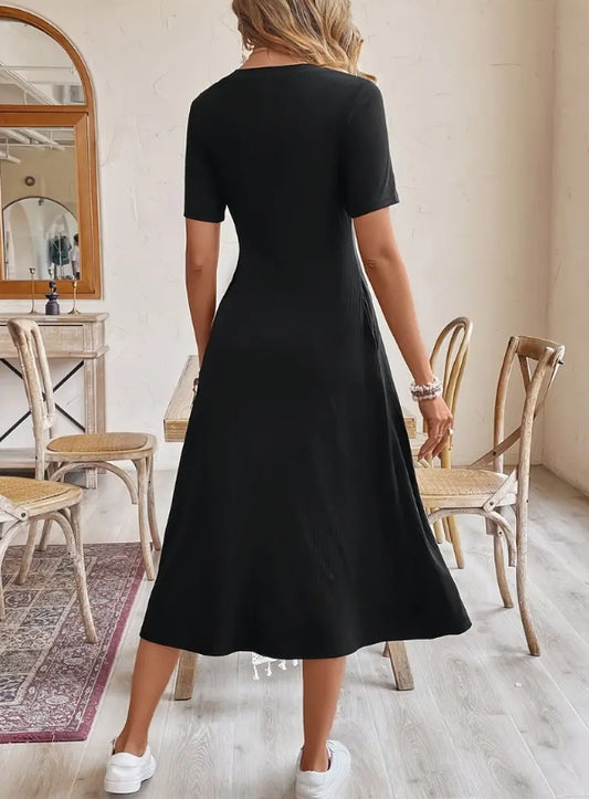 Elegant A-Line Midi Dress For Women
