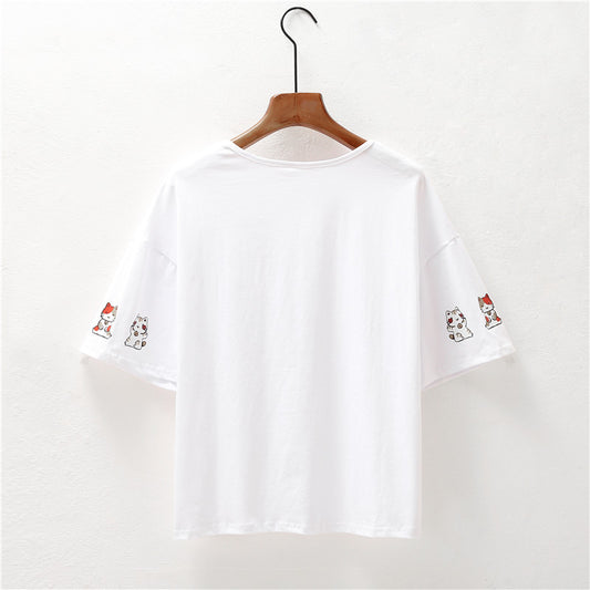 Cotton girl short sleeve T-shirt