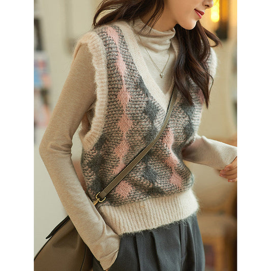 MISHOW Winter knitted sweater vest women V neck