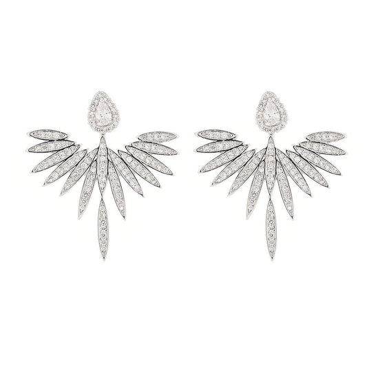 Zircon earrings angel wings earrings
