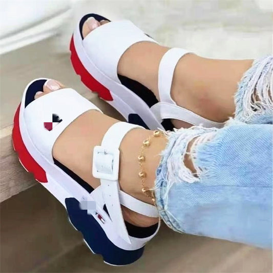 Women's New Color Block Platform Platform Sports Sandals