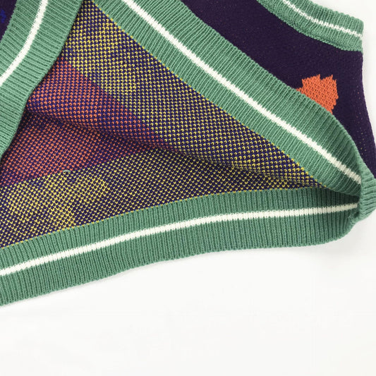 Autumn Winter Women Floral Vest V Neck Loose Knitted Pullovers Short Sweater