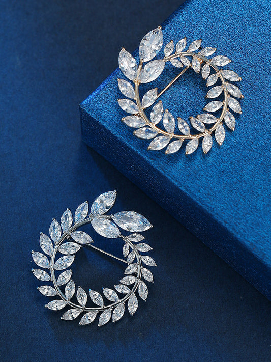 European And American Temperament Round Willow Brooch