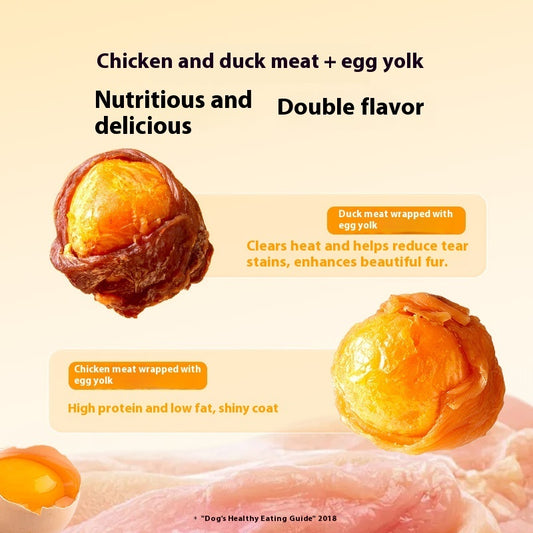 Dog Snack Egg Yolk Satisfy The Appetite Chicken Duck Meat Small Molar Training Reward Food