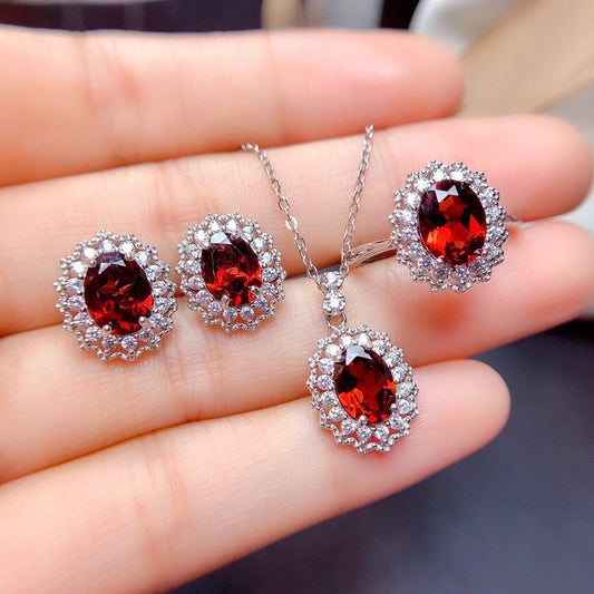 Pendant Necklace Set With Ring For Women