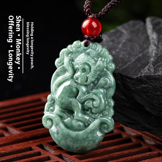 Natural A Cargo Jade Zodiac Rat Ox Tiger Rabbit Dragon Snake Horse And Sheep Monkey Chicken Dog Pig Jade Pendant Ornaments Wholesale
