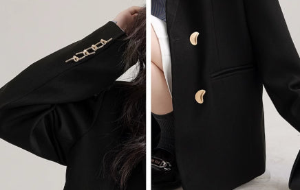 Black Profile Blazer For Women