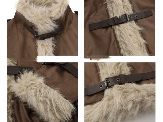 Retro Lamb Fur Coat For Women