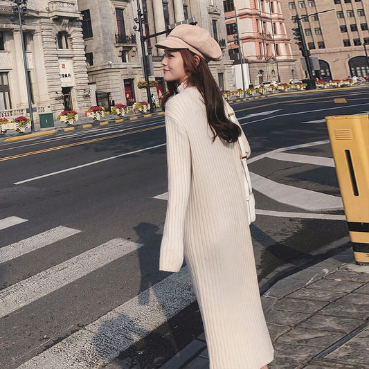 Lazy Wind Mid Length Sweater Skirt Women