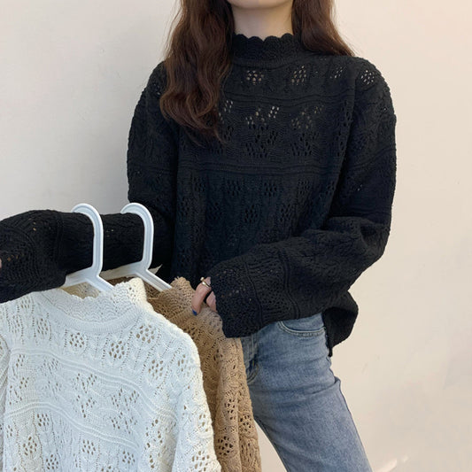 Knit Women Loose-fitting Sweater