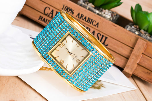 Diamond-studded fashion watch