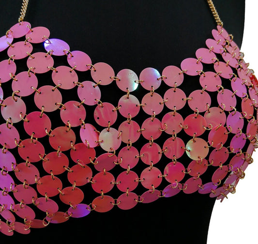 Sexy Metal Chain Tank Top Womens Silver Sparkly Sequins Hollow Plain Backless Club Vest Women Summer Beach Crop Tops