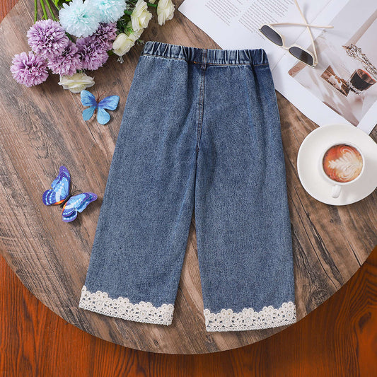 New Spring Casual Denim Trousers For Toddlers And Young Children