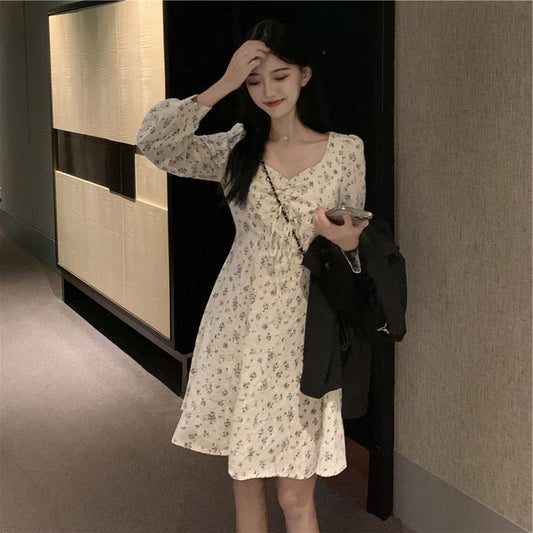 Long Sleeve Floral Dress Women
