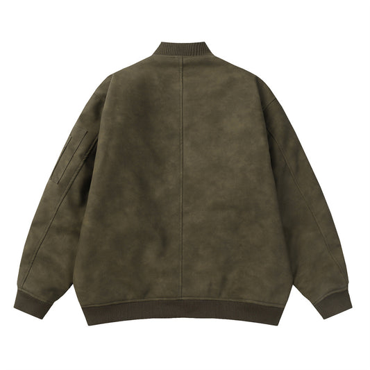 Distressed PU Leather Coat Men